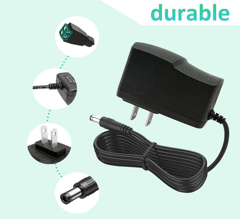 5V 2A Power Adapter 5Volt AC/DC 100-240V Converter with 8 Tips for Baby Monitor, Camera, TV Box, Speaker, US Plug