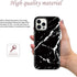 JIAXIUFEN Compatible iPhone 12 Pro Case, Marble Slim Shockproof TPU Soft Rubber Cover (Black)