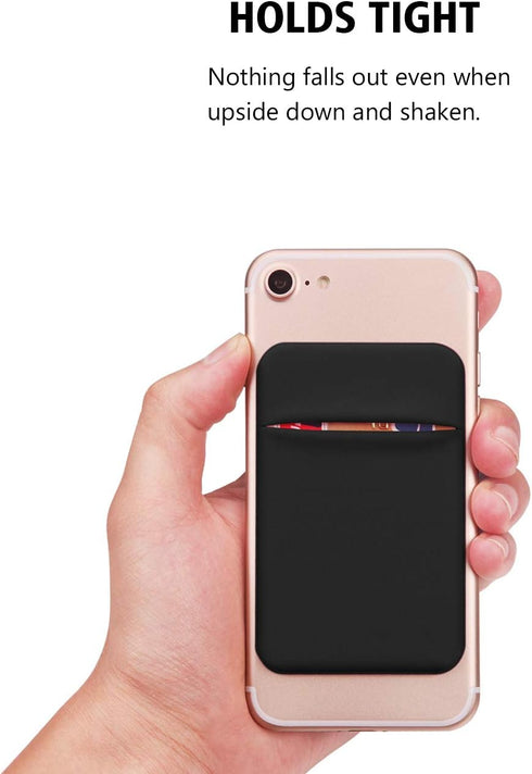 Self Adhesive Card Holder Stick On Wallet Sleeve for Cell Phone with Adhesive RFID Card Holder for iPhone Android 2