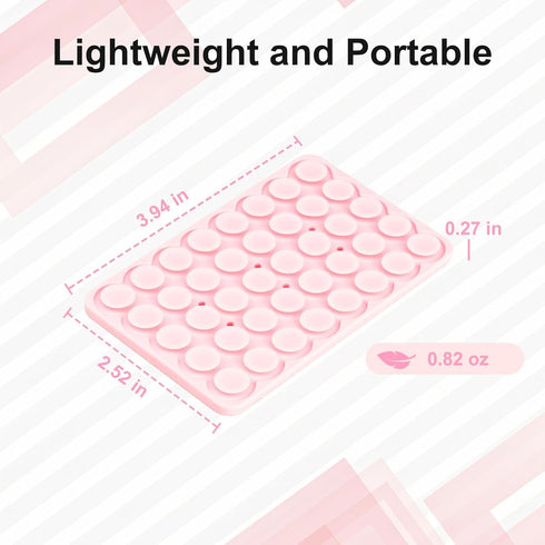 Giumel 1 Pack Light Pink Double Sided Silicone Suction Cup Phone Case Mount, Hands-Free Strong Grip Holder for Selfies