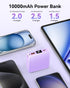 10000mAh Mini Power Bank - Portable Charger with USB C Input/Output, Smart LED Display, 30W Fast Charging for iPhone,