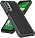 Cricket Outlast Case with Tempered Glass Screen Protector, 360 Full-Body Soft TPU Bumper Shockproof Silicone Cover