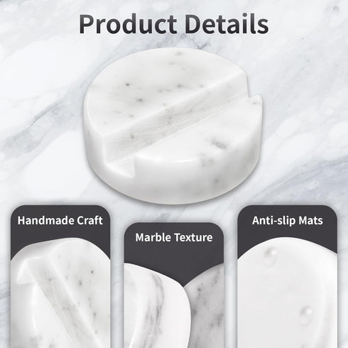 ZJL Marble Phone Stand for Desk - Cell Phone Holder for Nightstand Office Decor Telephone Boho White Marble Kitchen