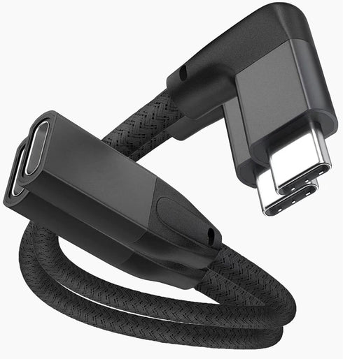 UseBean 0.6FT Right Angle USB C Extension Cable 2-Pack, 90° Gen2 10Gbps Type C Extender for iPhone 15, MacBook, Galaxy