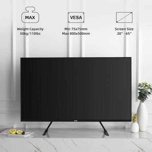 Universal TV Stand, Metal TV Legs for 20-65 inch LCD/LED/OLED/Plasma Flat&Curved Screen TV with Height Adjustment, VESA