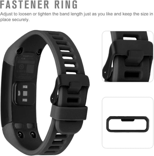 Bands Replacement Compatible with Garmin Vivosmart HR, Black Strap with Metal Buckle, Fitness Sport Wristband