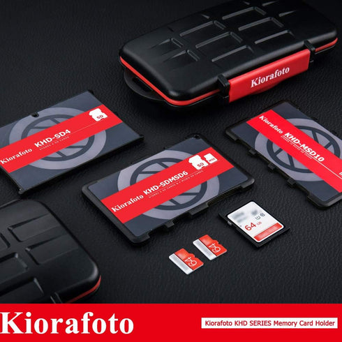 Kiorafoto KHD-MSD10 Portable Slim Credit Card Size Memory Card Case, 10 Slots for TF MSD Microsd Cards