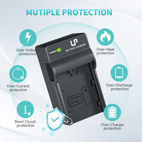 NP-FZ100 Battery Charger for Sony Cameras A9 A9R A9S A9II A7C A7SIII A7III A7RIII A7RIV A7IV A6600 with LED Display