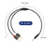 J&D RCA Cable, 3.5mm Male to 2 RCA Male Stereo Audio Adapter Y Splitter, Gold Plated, 3 Feet