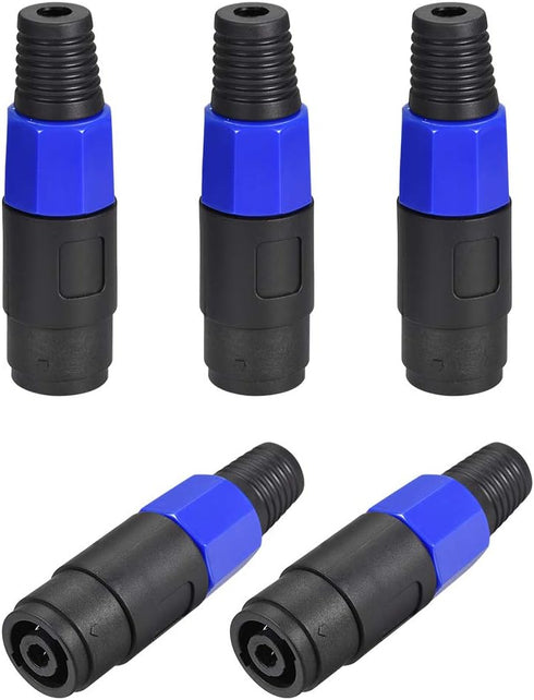 uxcell SpeakOns Speaker Female Adapter Connectors, 4 Pole Speaker Plug Twist Lock, 5pcs