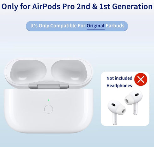 Wireless Charging Case Compatible for AirPods Pro 1st & 2nd Generation with USB-C Charging, Replacement Charger Case