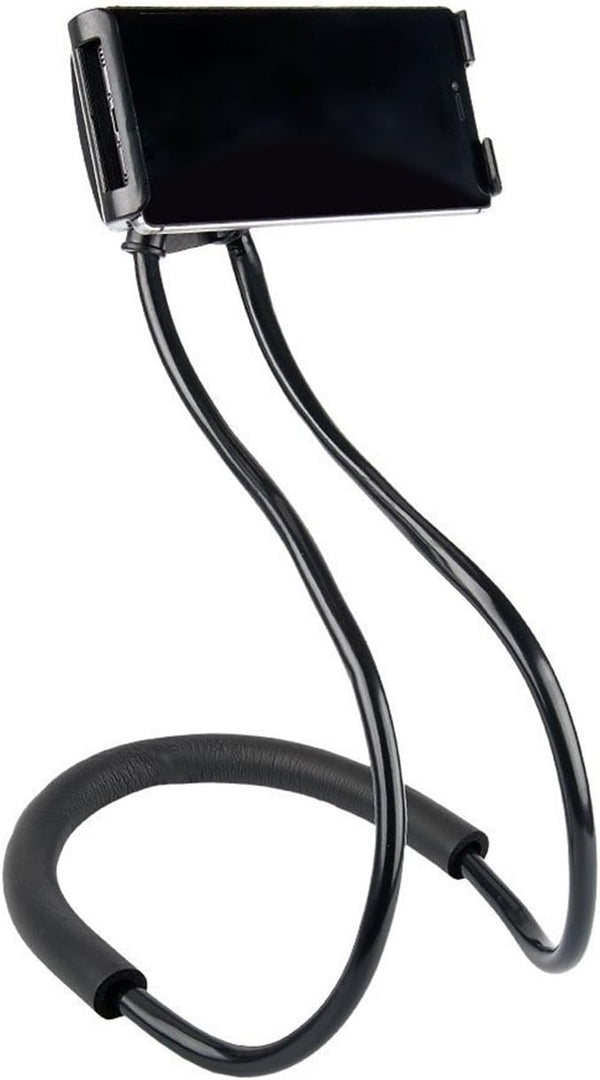 011 Neck Cell Desk Bed, Bike and Motorcycle Mount - Lazy Bracket Mobile Phone Stand Holder (Black)