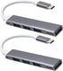 2pcs USB C Hub USB Hub 3.0, 4-Port USB C to USB Adapter, Ultra-Slim USB C Adapter USB Splitter for Laptop, iMac Pro,