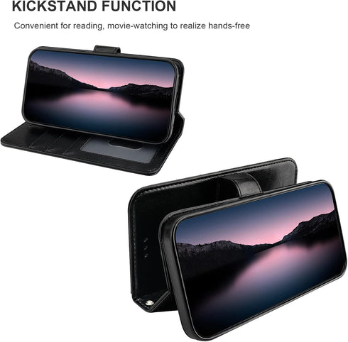 Bocasal Detachable Wallet Case for iPhone 13 - RFID Blocking Card Slots, Premium PU Leather Magnetic Cover