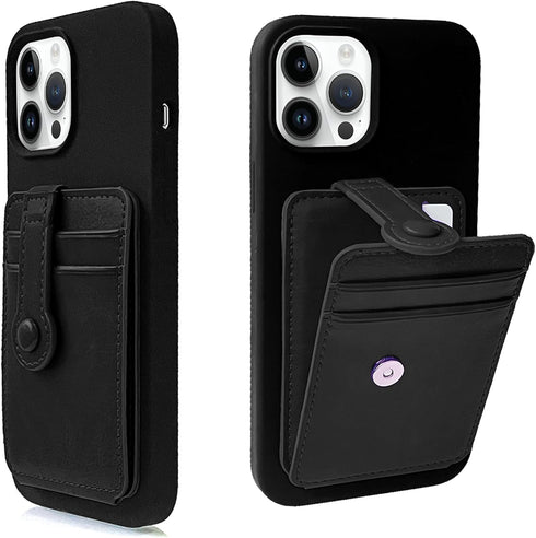 M-Plateau Stick On Phone Wallet, Card Holder with Elastic Magnetic Closure, Slim Holder with 3M Adhesive for iPhone 14
