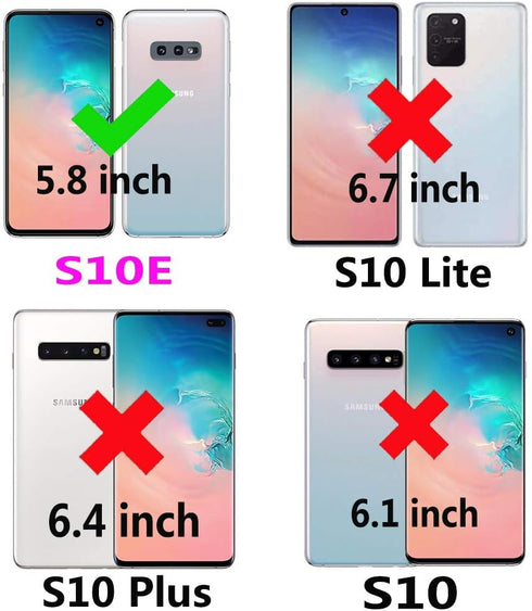 Phone Case for Samsung Galaxy S10e Wallet Cover with Crossbody Strap Leather Card Holder Flip Cases Lanyard Kickstand Credit Slots Magnetic Clasp Stand Cell Accessories S 10e 10se Se10 Girls Pink