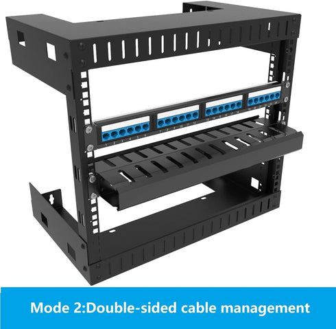 JINGCHENGMEI 2 Pack 1U 12 19-inch of All Metal Cable Management Horizontal Rack Mount Cable Manager with Big Finger
