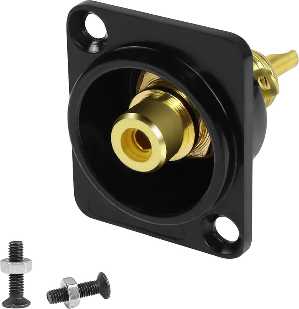 QIANRENON Gold Plated RCA Panel Mount Adapter, RCA Female to Solder Terminal AV Connector for Audio Video