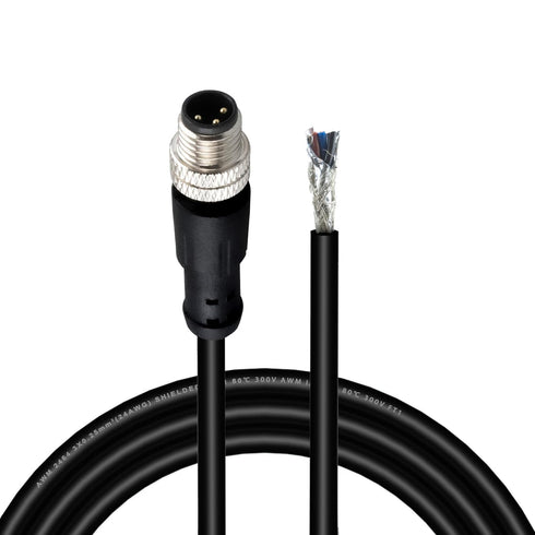 M8 3 Pin Male Socket Panel Aviation Connector Cable, 8mm Shielded Outdoor Waterproof IP67 A Coding 6.5Ft/2M
