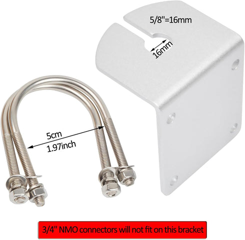 HYS L Shape Mount Mobile Antenna Bracket, SO239 to PL-259 with 16.4ft Low Loss RG-58 Coaxial Cable