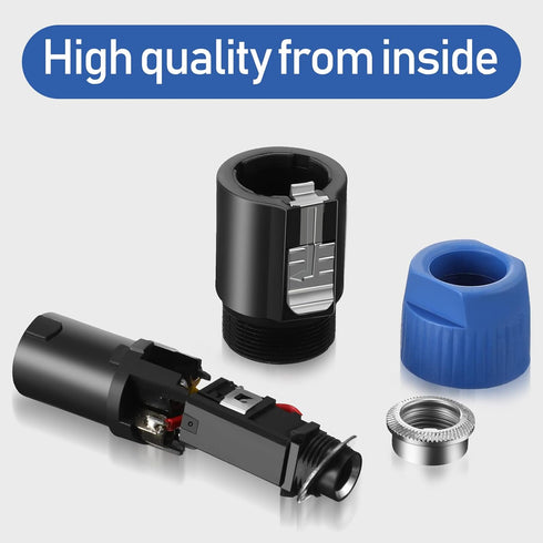8 Pack NL4FC Speaker to 1/4 Adapter, Male to 1/4 inch TS Female Converter, 1/4 inch Female to NL4FC Male Connectors