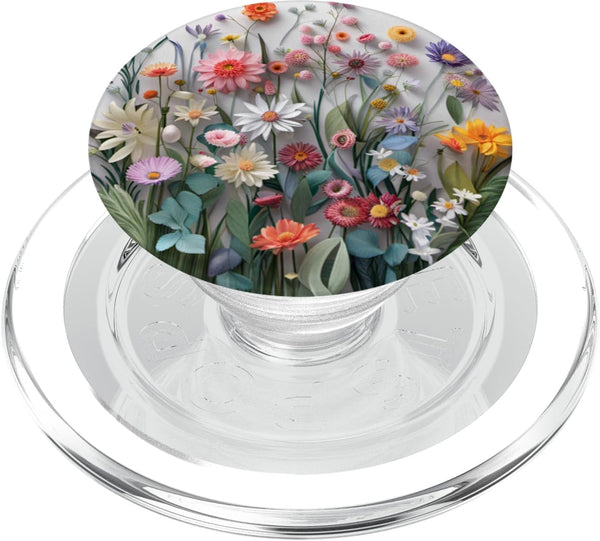 PopSockets Mixed Flower Bouquet Floral Pattern PopGrip for MagSafe