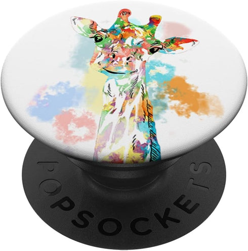 Colorful Giraffe Smile Animal Painting PopSockets Standard Grip