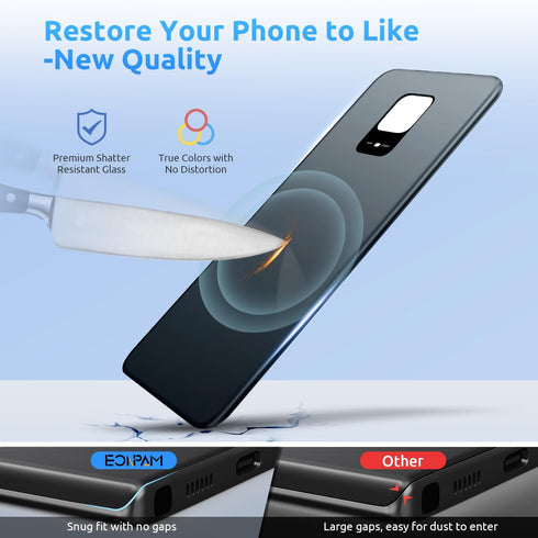 Eonpam 9S Back Glass Replacement for Xiaomi Redmi Note Back Cover Rear Housing with Camera Lens + Repair Tool Kit