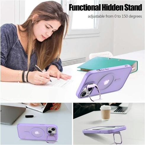 Nvollnoe 15 15(Purple) for iPhone Case Compatible with MagSafe Military Grade Shockproof Heavy Duty Protective