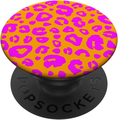 Cheetah Leopard Pattern Pink Orange Standard PopGrip PopSockets
