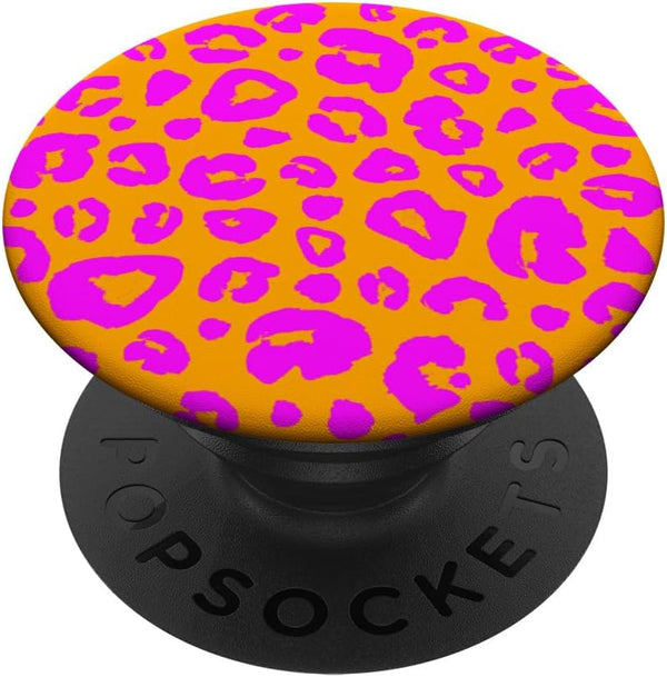 Cheetah Leopard Pattern Pink Orange Standard PopGrip PopSockets