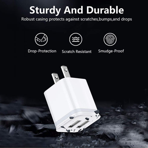 USB Wall Charger, LUOATIP 3-Pack 2.1A/5V Dual Port USB Cube Power Adapter for iPhone 13 12 11 Pro Max, Samsung, LG,