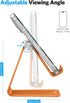OMOTON Adjustable Cell Phone Stand, Aluminum Desktop Cellphone Stand with Anti-Slip Base and Convenient Charging Port