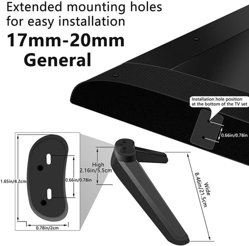 Beuiouer 17mm-20mm Universal TV Stand, Table Top TV Stand Base Replacement, TV Base Pedestal Feet TV Stand Mount Legs