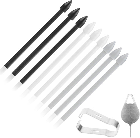9pcs Stylus Pen Nibs for Samsung Galaxy S23 Ultra with Clip & Pin, Refill Tips for Stylus Pens, Carbon Fiber Digital