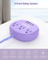 kakahigh 5 1625W 3 4 (24W/4.8A), Purple Extension Cord with USB C - FT Flat Power Strip, Cute Extension Cord with AC