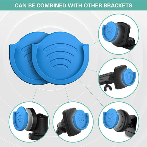 pop-tech Phone Grip for Socket Holder, 2 Pack Silicone Car Phone Mount Adhesive, Blue
