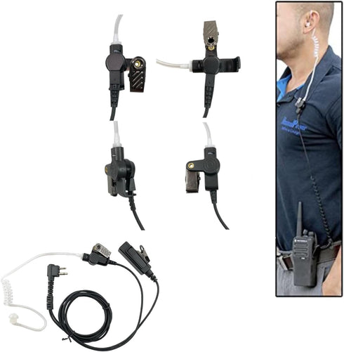 MaximalPower Headset Earpiece with Kevlar Reinforced Cable, 2-Pin for Motorola Two-Way Radios