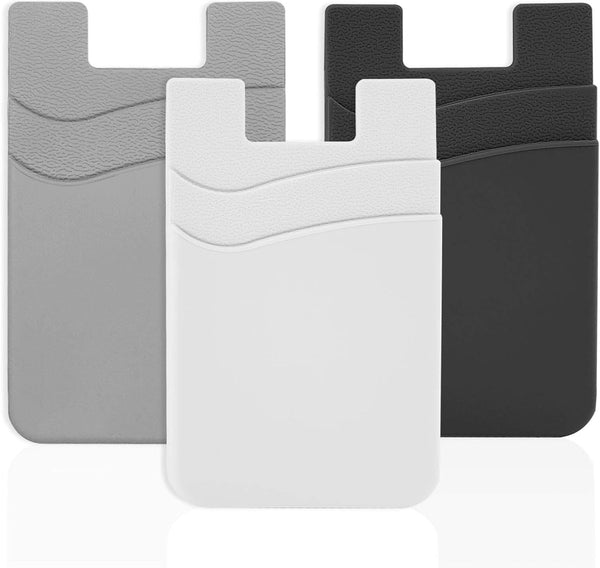 Senose Stick-On Phone Wallet, Silicone Card Holder for Back of Phone, Compatible with iPhone, Android, Any Smartphone