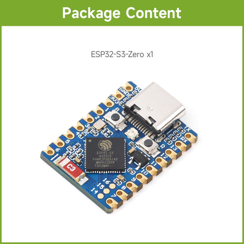 Waveshare ESP32-S3 Mini Development Board, Based On ESP32-S3FH4R2 Dual-Core Processor, 240MHz Running Frequency, 2.4GHz Wi-Fi & Bluetooth 5