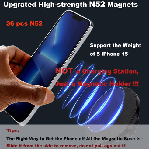 Rigdance 17mm (2.87" Magnetic Ball Phone Mount Holder for Magsafe Phones, with Solid Alumium Extension Arm for Car Air