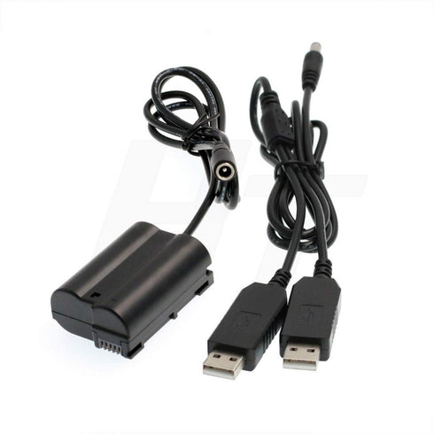 EP-5B Dual USB to DC Coupler Power Supply Adapter for Nikon D7000 D7100 D7200 D7500 D500 D610 D750 D800 D810 D850