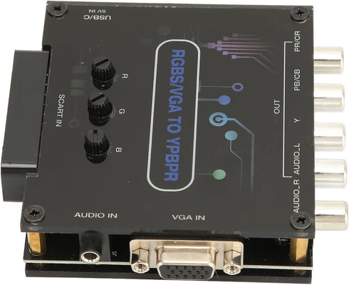 RGBS VGA SCART to YPBPR Component Converter for Genesis, N64, Dreamcast, Supports 480i, 480p, 576i, 720p