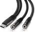 USB C Microphone Adapter, USB C to 3.5mm Combo Hi Fi Audio & Mic Jack Splitter, Compatible with iPhone 15 Pro Max/15