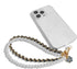 Phone Charm Anti-Lost Wrist Strap - Pearl Beaded Double Chains Hand Wrist Phone Straps for Keychain Wallet Camera