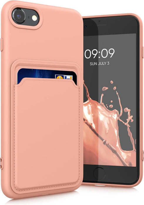 kwmobile Case Compatible with Apple iPhone SE (2022) / SE (2020) / iPhone 8 / 7 - TPU Cover with Credit Card Holder