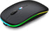 Wireless Bluetooth Mouse, LED Rechargeable Silent Slim Laptop Mouse, Dual Mode (BT5.2/3.0 & USB Receiver), Portable,