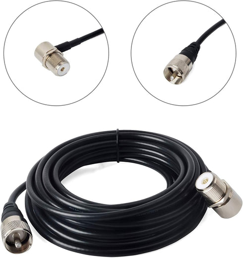 UAYESOK Car Antenna Mount Bracket Clip Trunk Lid Hatchback Mobile Radio Antenna Base with 5M/16.4ft SO239 to PL-259