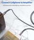 JSAUX 4FT 1/4 to 1/8 Cable Stereo Audio Cable, 6.35mm Male to 3.5mm Male TRS for Guitar, Home Theater, Speakers - Grey