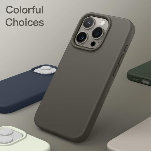 JETech Silicone Case for iPhone 15 Pro 6.1-Inch, Silky-Soft Touch Full-Body Protective Phone Case, Clay